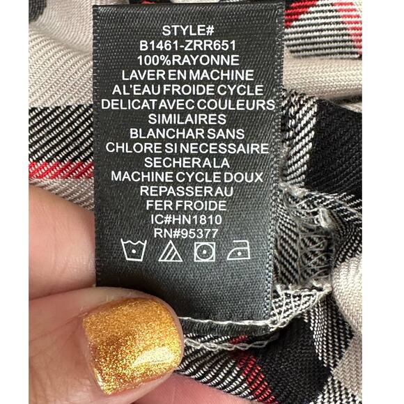 Sanctuary plaid long sleeves front crossed top size small - Picture 5 of 11